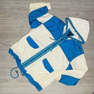 Vintage Lavon short lady lavon windbreaker nylon jacket with star embroidered tr